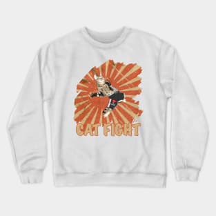 MMA Cat Fight Kitty Fighting Muay Thai Fighter Gift Crewneck Sweatshirt